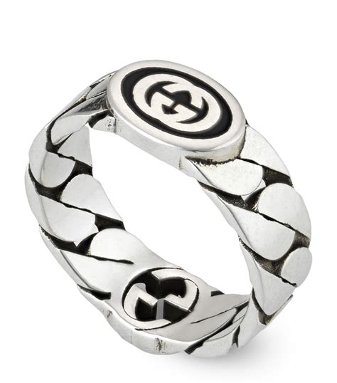 gucci g ring silver|gucci interlocking ring silver.